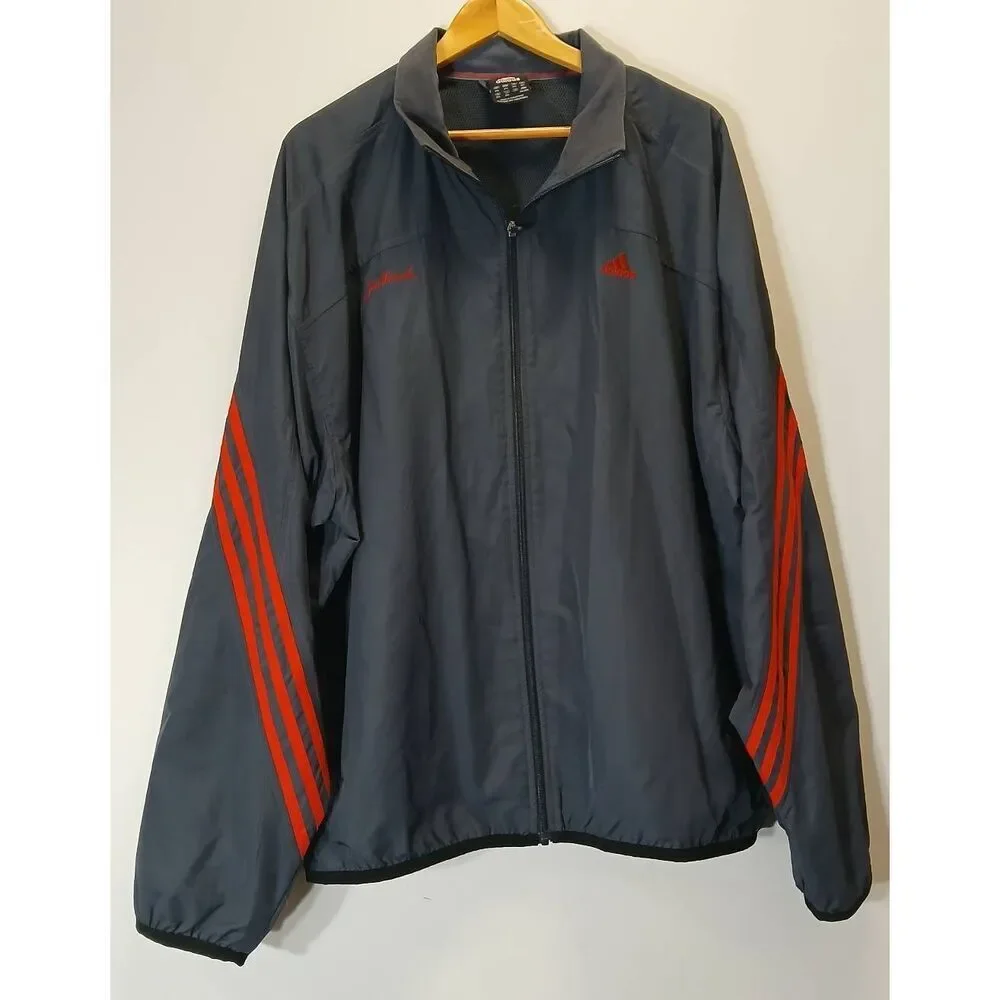 Adidas Boston marathon vintage mens 2xl windbreaker running jacket gray red